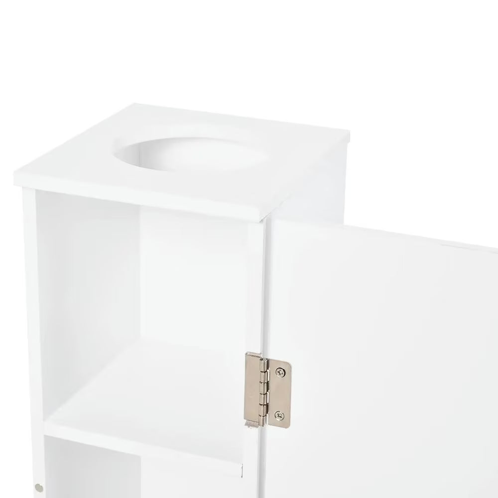 Bathroom Cabinet, Storage Cabinet,Small Toilet Paper Cabinet, Bathroom Corner Cabinet with Doors and Shelves, White