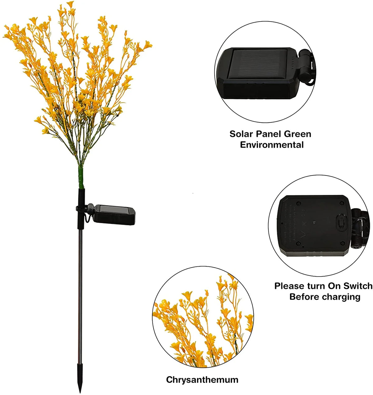 Solar Garden Lights Outdoor Decorative, 2 Pack Solar Canola Flower Lights, LED Solar Stake Lights Waterproof Lights for Patio, Garden, Yard, Lawn, Pathway