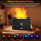 Humidificateur à huiles essentielles diffuseur d'air de 180 ml, diffuseur de brume aromatique avec effet feu et LED à changement de couleur 7 pour bureau
