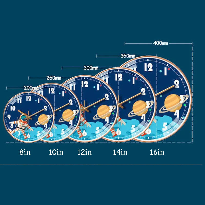 Wall Clock Home Decor Circular Clock Mirror Interstellar Universe Clock Simple Art Bedroom Wall Children'S Room Mute Clock
