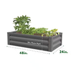 Gray Galvanized Steel Rectangle Raised Garden Bed (48 In. L X 24 In. W X 10 In. H)