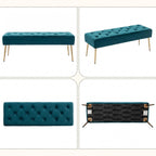 Modern Velvet Bench Ottoman, Upholstered Bedroom Benches