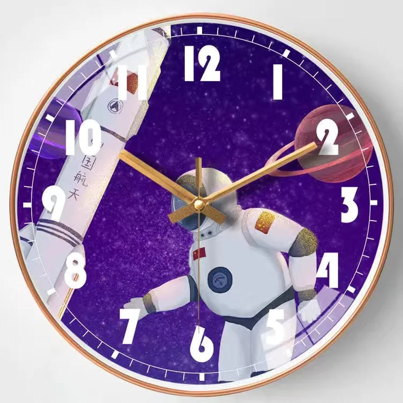 Wall Clock Home Decor Circular Clock Mirror Interstellar Universe Clock Simple Art Bedroom Wall Children'S Room Mute Clock