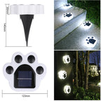 LED Solar Garden Light Outdoor Waterproof Garden Decoration Dog Cat Animal Paw Print Lights Path Lawn Lamp String Paths Light