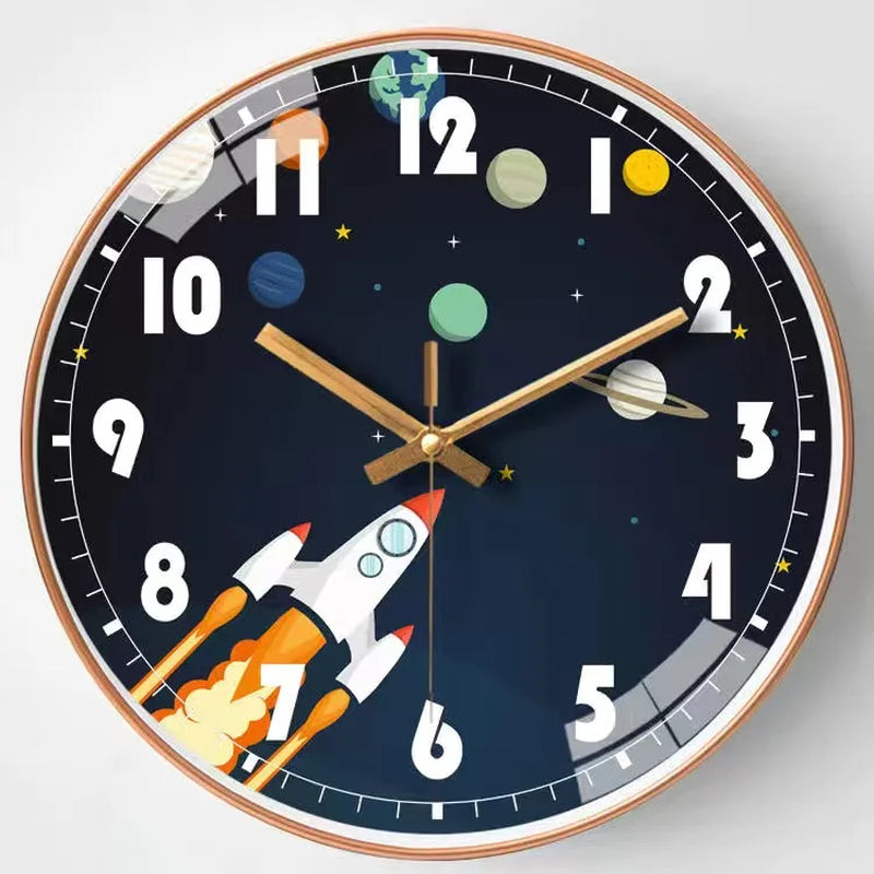 Wall Clock Home Decor Circular Clock Mirror Interstellar Universe Clock Simple Art Bedroom Wall Children'S Room Mute Clock