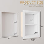 Solid Wood 14 X 18 Recessed Medicine Cabinet,2-Tier, Medicine Cabinet Organizer,Wall Niche, Bathroom Wall Cabinet, Recessed Bathroom Cabinet,Recessed Wall Cabinet, Bathroom Cabinet with Storage, White