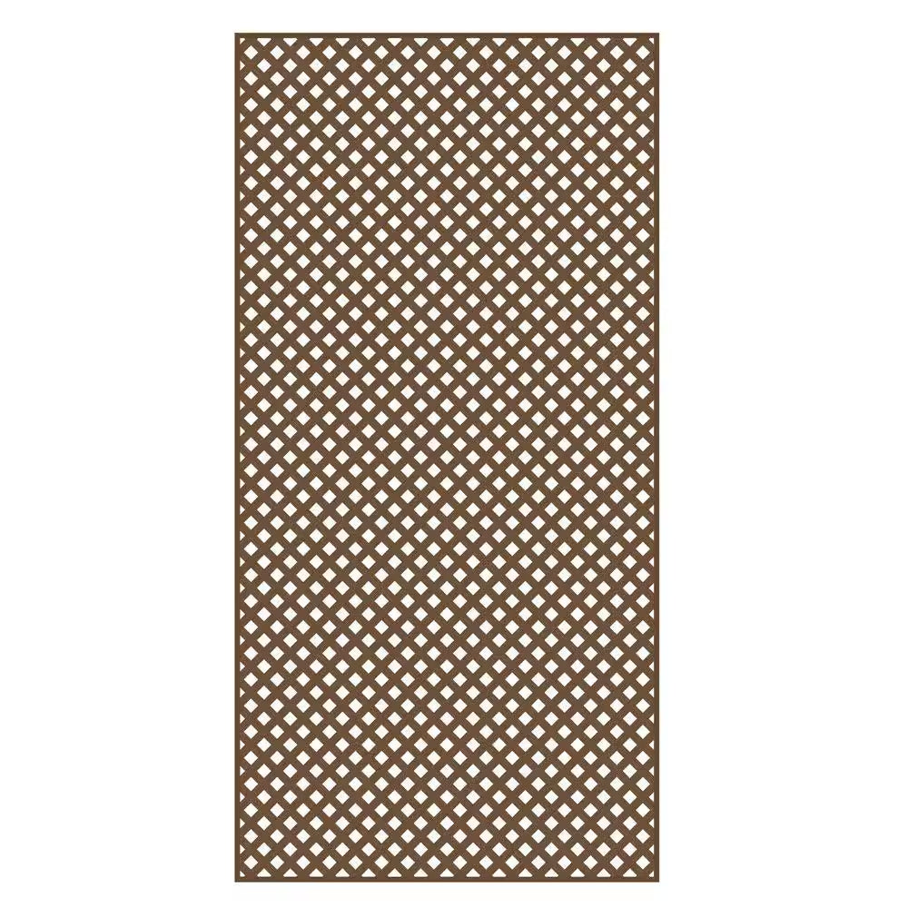 4 Ft. X 8 Ft. Brazilian Walnut Privacy Diamond Vinyl Lattice Panel - Solid Border