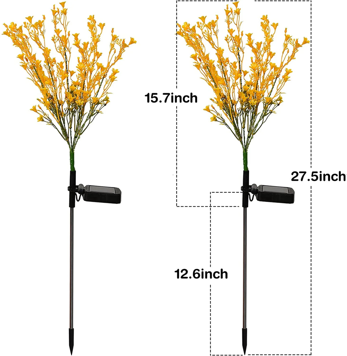 Solar Garden Lights Outdoor Decorative, 2 Pack Solar Canola Flower Lights, LED Solar Stake Lights Waterproof Lights for Patio, Garden, Yard, Lawn, Pathway