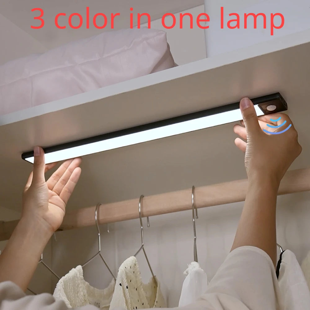LED Night Light Motion Sensor Light Wireless USB Led Cabinet Night Wardrobe Lamp for Kitchen Cabinet Bedroom Wardrobe Sensor LED