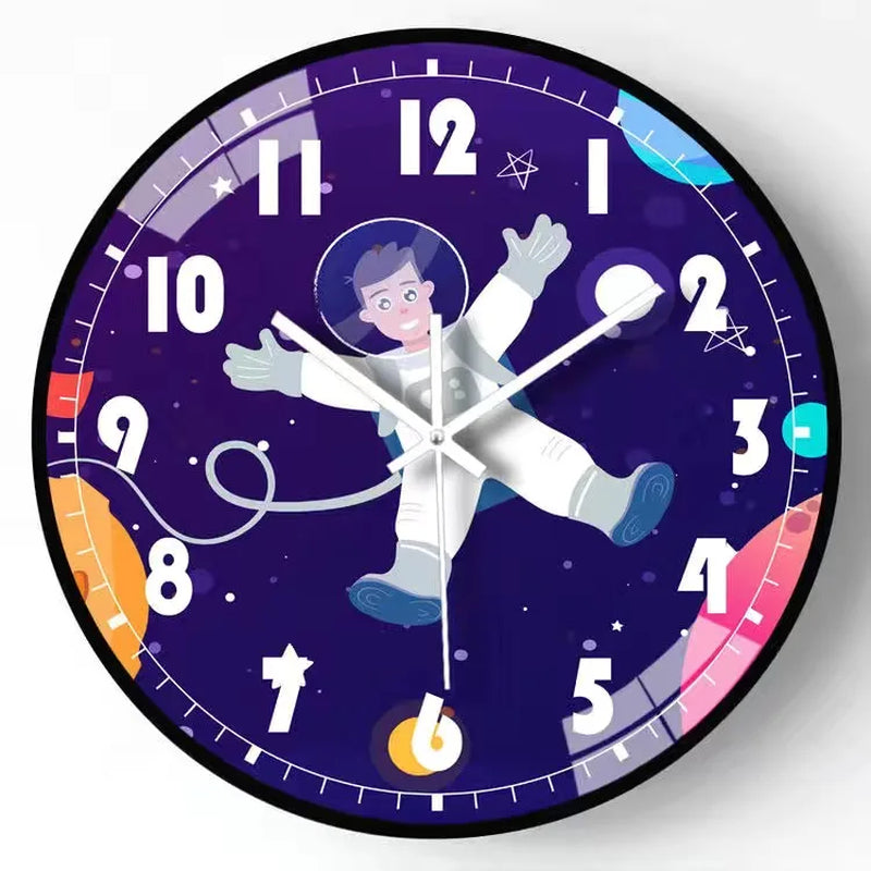 Wall Clock Home Decor Circular Clock Mirror Interstellar Universe Clock Simple Art Bedroom Wall Children'S Room Mute Clock