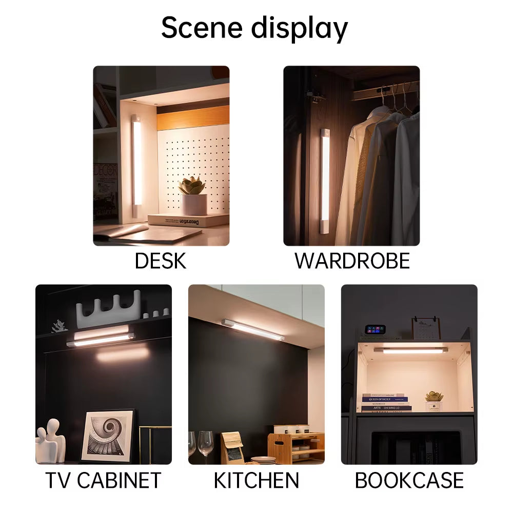 LED Night Light Motion Sensor Light Wireless USB Led Cabinet Night Wardrobe Lamp for Kitchen Cabinet Bedroom Wardrobe Sensor LED