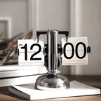 Digital down Clock Retro Minimalist Single Foot Mechanical Auto Clock Desk Clock for Home Livingroom Desk Clock