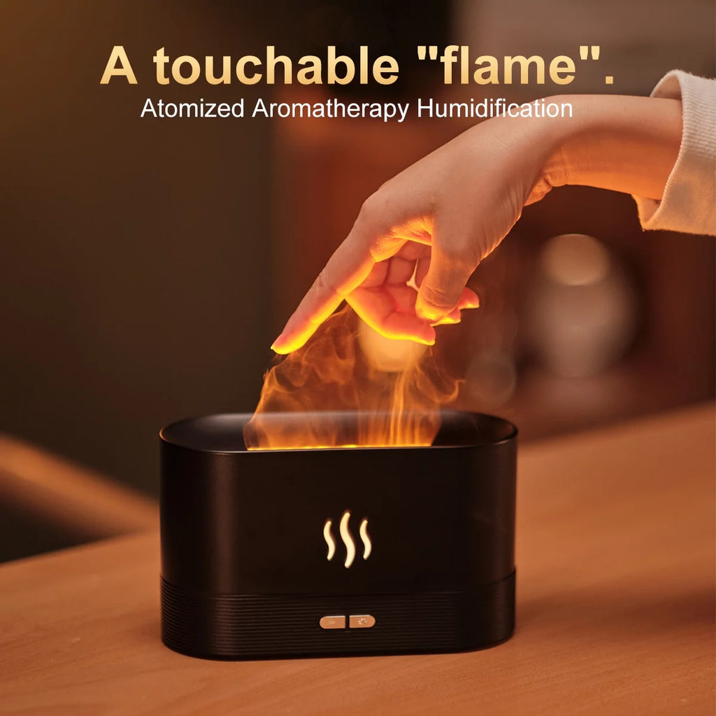 Humidifier,Ultrasonic Cool Mist Humidifier with 7 Colors Flame Lights,Essential Oil Diffuser,For Room,White