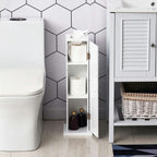 Bathroom Cabinet, Storage Cabinet,Small Toilet Paper Cabinet, Bathroom Corner Cabinet with Doors and Shelves, White