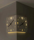 Corner Modern Wall Clock, Stylish Double-Sided Luminous Wall Clock, Sensor Luminous Corner Wall Clock, Mute Wall Clock