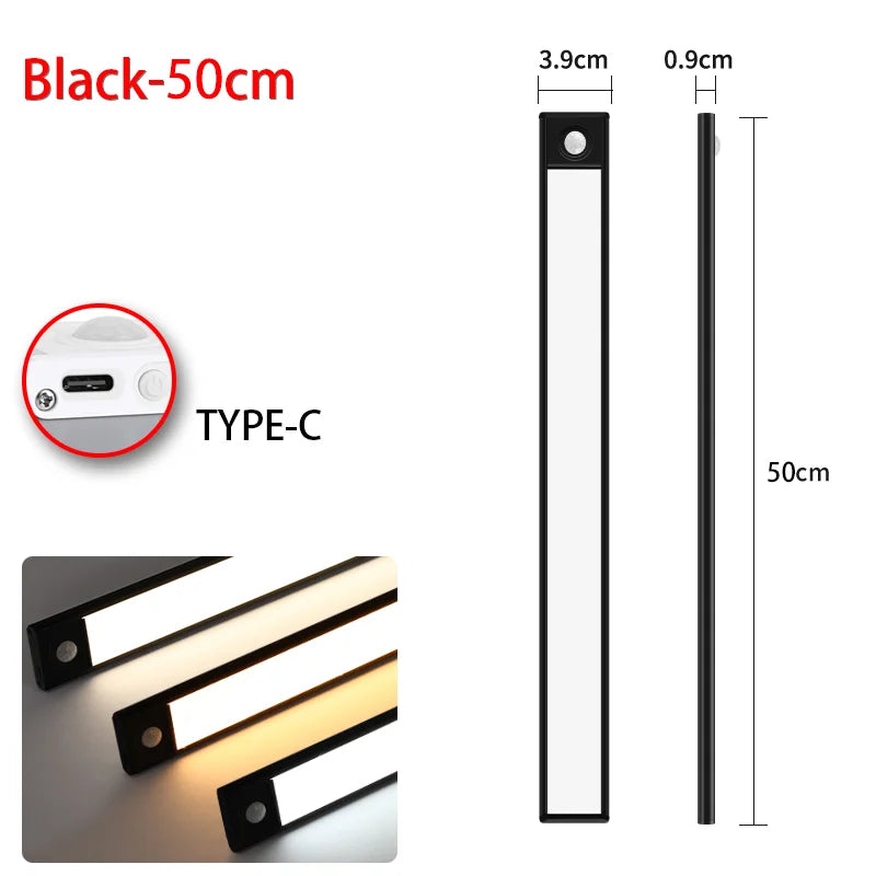LED Night Light Motion Sensor Light Wireless USB Led Cabinet Night Wardrobe Lamp for Kitchen Cabinet Bedroom Wardrobe Sensor LED