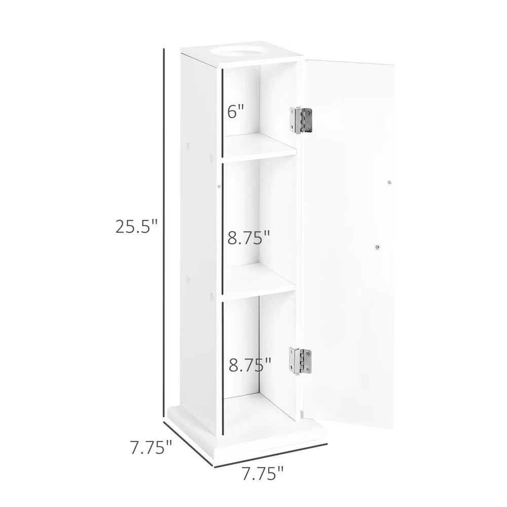Bathroom Cabinet, Storage Cabinet,Small Toilet Paper Cabinet, Bathroom Corner Cabinet with Doors and Shelves, White