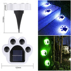 LED Solar Garden Light Outdoor Waterproof Garden Decoration Dog Cat Animal Paw Print Lights Path Lawn Lamp String Paths Light