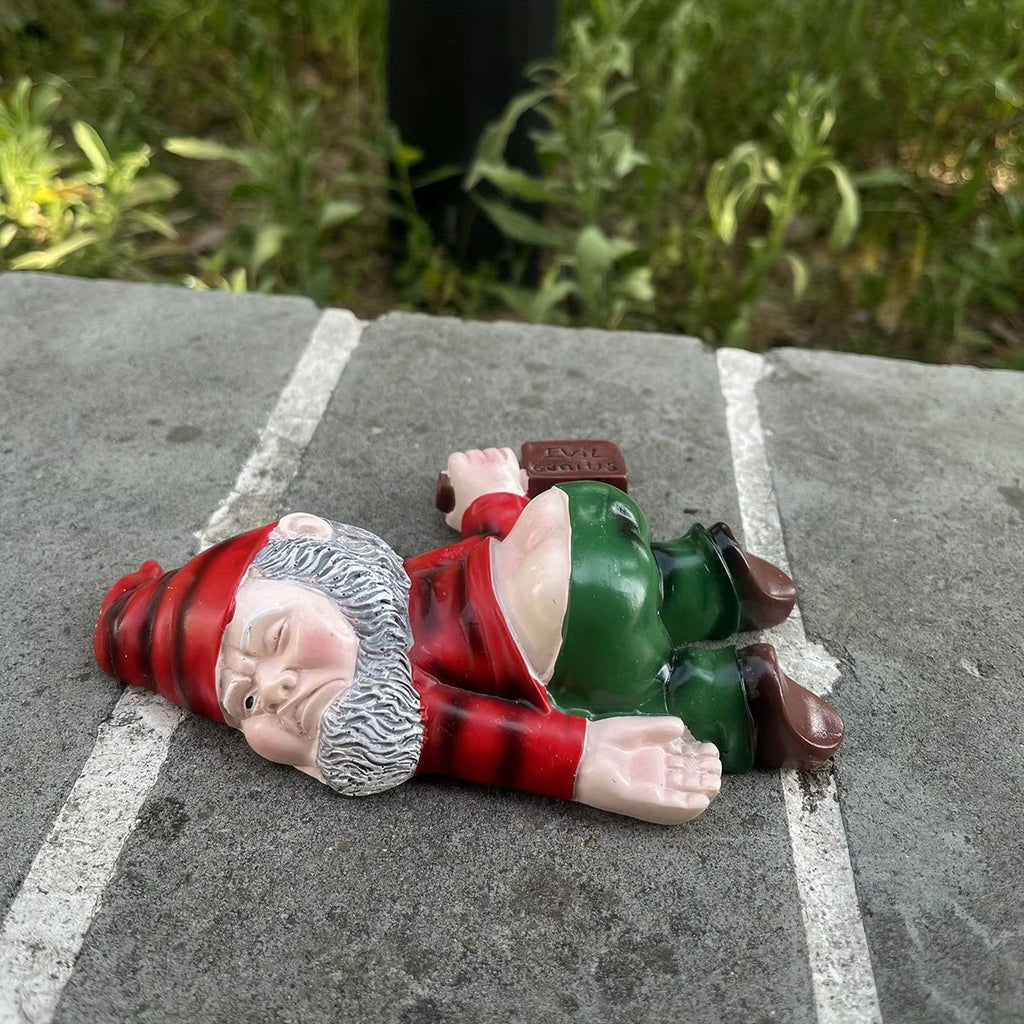 1Pc Drunken Garden Gnome Statue, 5.91Inch Resin Garden Gnome Crafts, Garden Decoration, Creative Garden Statue Decor, Weatherpro