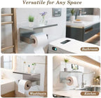 - Wall Mounted Toilet Paper Holder with Shelf Brushed Nickel