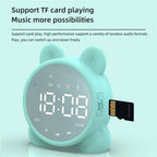 Bluetooth Mirror Table Clock Kids Alarm Clock Cute Cat Digital Alarm Clock for Kids Bedside Clock Children'S Sleep Led Clocks