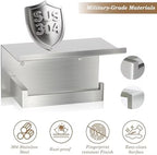 - Wall Mounted Toilet Paper Holder with Shelf Brushed Nickel