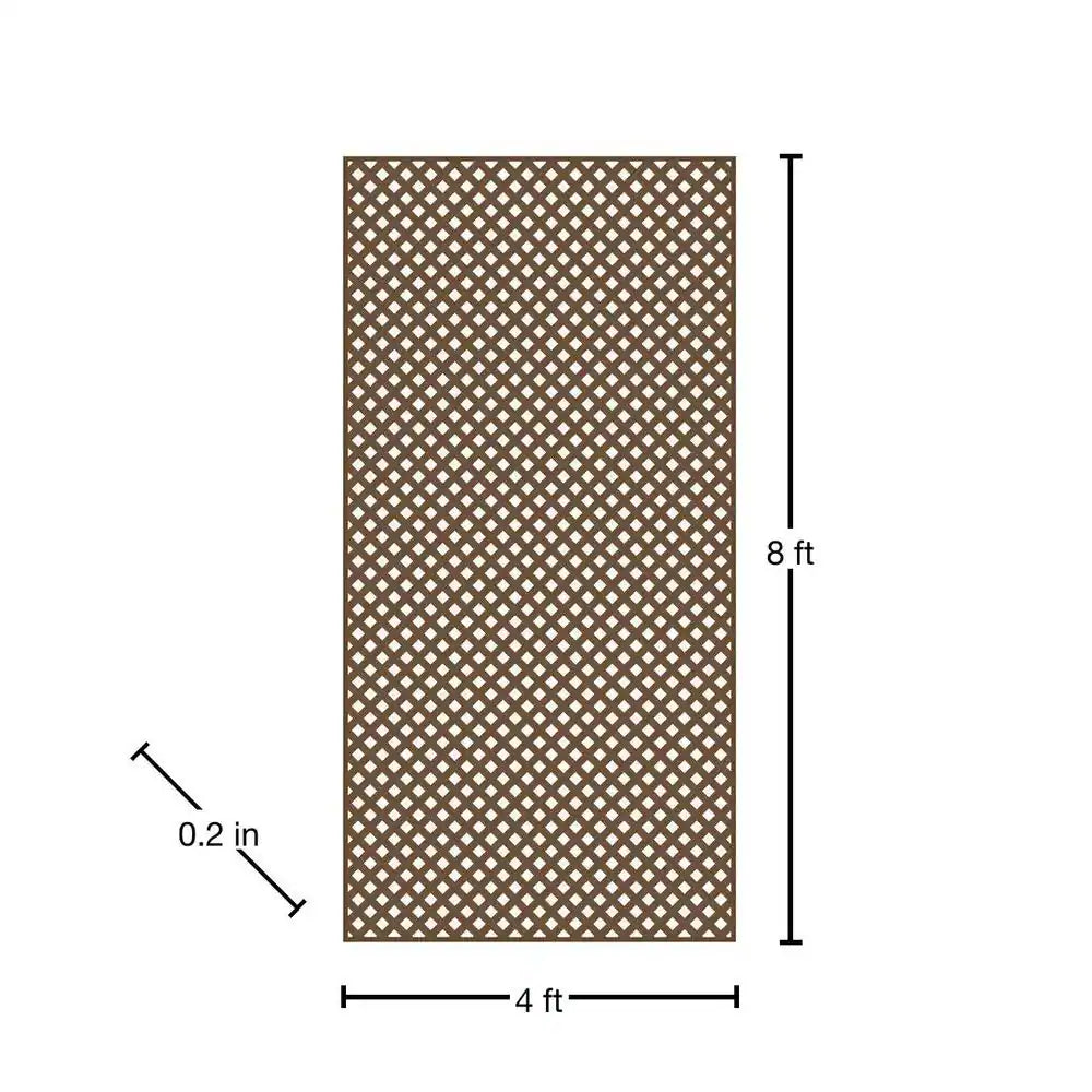4 Ft. X 8 Ft. Brazilian Walnut Privacy Diamond Vinyl Lattice Panel - Solid Border