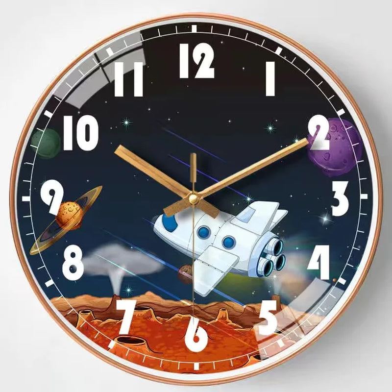 Wall Clock Home Decor Circular Clock Mirror Interstellar Universe Clock Simple Art Bedroom Wall Children'S Room Mute Clock