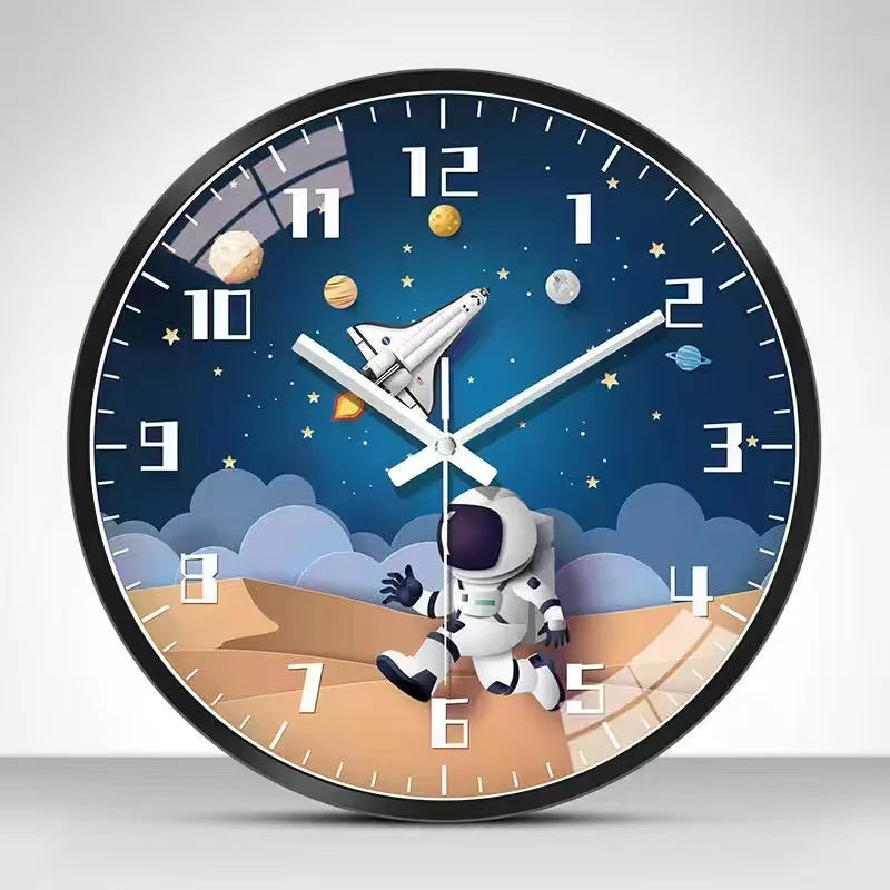 Wall Clock Home Decor Circular Clock Mirror Interstellar Universe Clock Simple Art Bedroom Wall Children'S Room Mute Clock