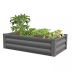 Gray Galvanized Steel Rectangle Raised Garden Bed (48 In. L X 24 In. W X 10 In. H)