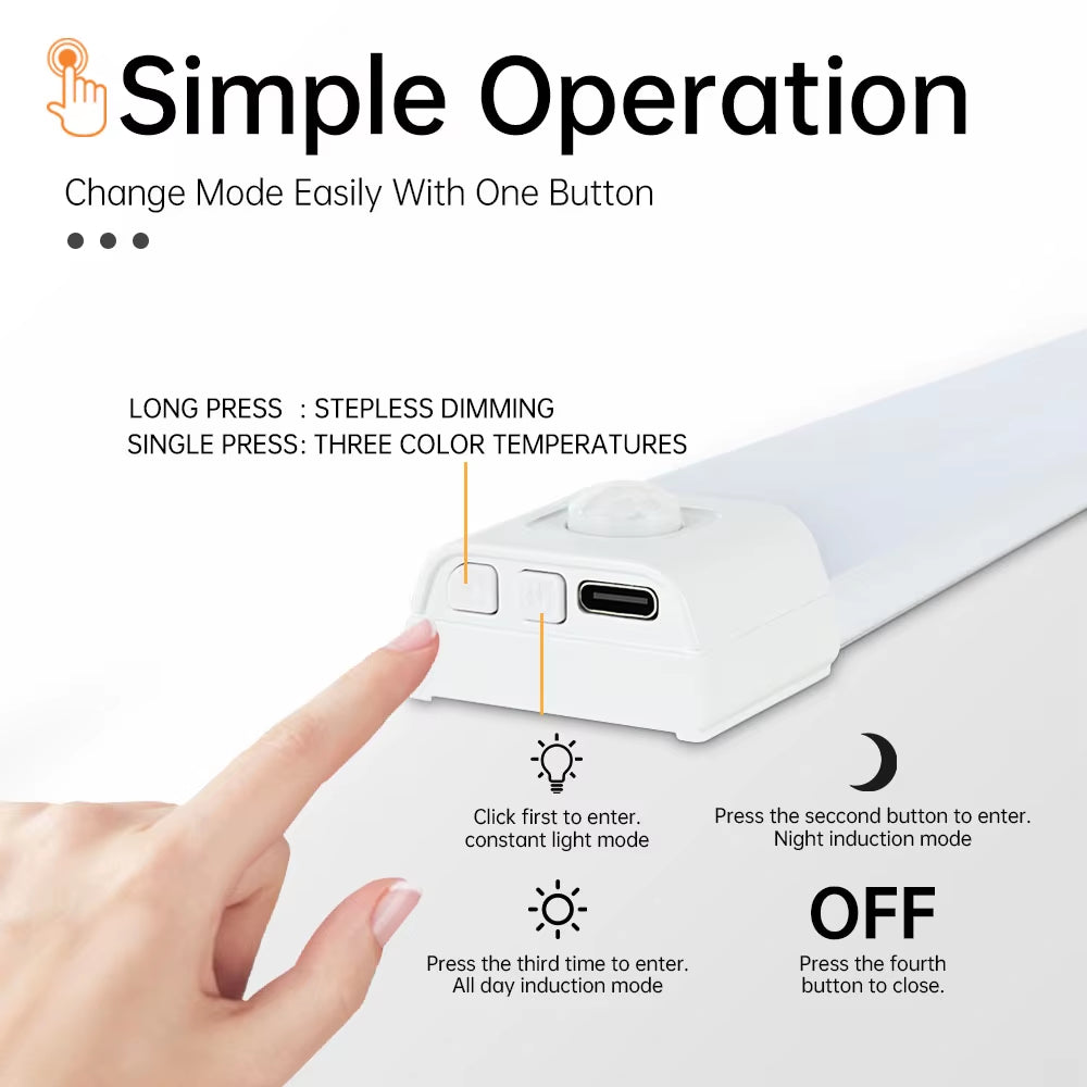 LED Night Light Motion Sensor Light Wireless USB Led Cabinet Night Wardrobe Lamp for Kitchen Cabinet Bedroom Wardrobe Sensor LED