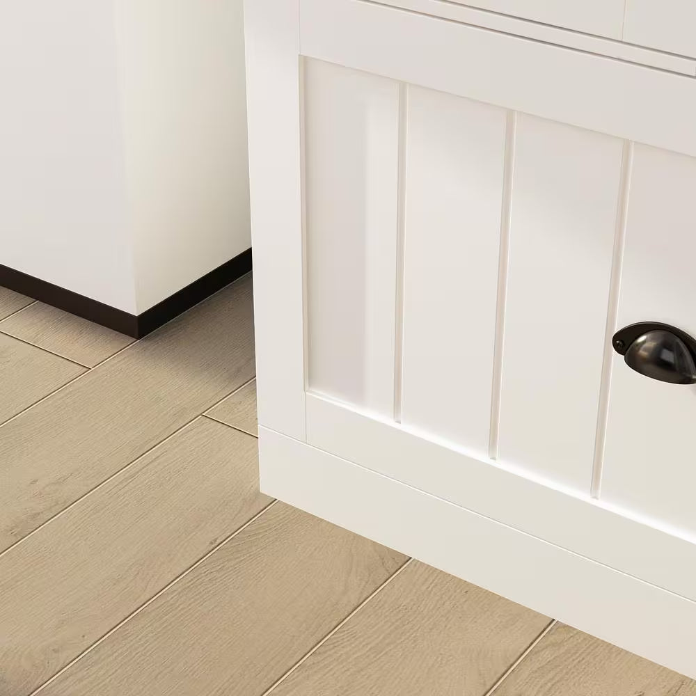 70.9 In. H X 86.8 In. W, White Wood Shoe Storage Bench, Coat Hanger & Wardrobe 3-IN-1 (Shoe Storage & Wardrobe)