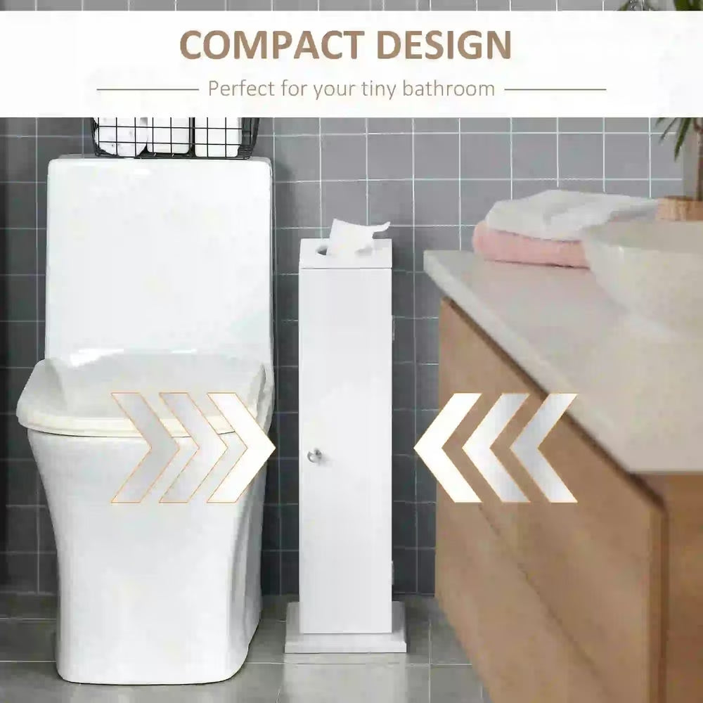 Bathroom Cabinet, Storage Cabinet,Small Toilet Paper Cabinet, Bathroom Corner Cabinet with Doors and Shelves, White