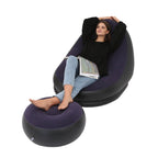 Inflatable Lounge Chair Outdoor Sofa with Footstool Plush Sofa