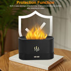 Humidificateur à huiles essentielles diffuseur d'air de 180 ml, diffuseur de brume aromatique avec effet feu et LED à changement de couleur 7 pour bureau