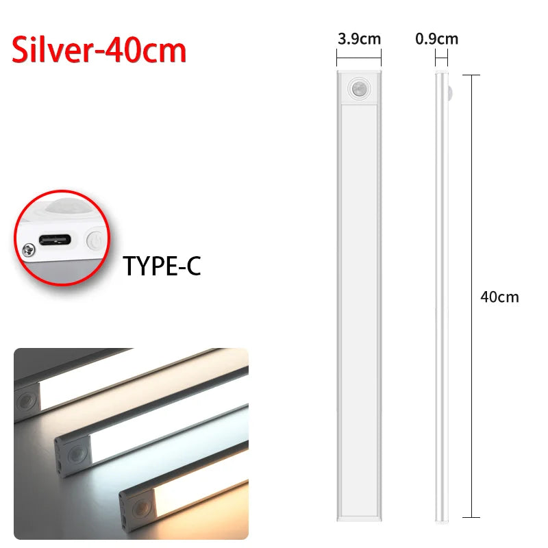 LED Night Light Motion Sensor Light Wireless USB Led Cabinet Night Wardrobe Lamp for Kitchen Cabinet Bedroom Wardrobe Sensor LED