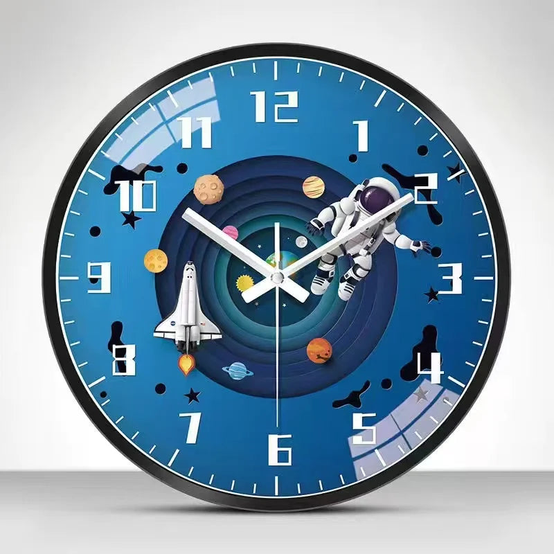 Wall Clock Home Decor Circular Clock Mirror Interstellar Universe Clock Simple Art Bedroom Wall Children'S Room Mute Clock