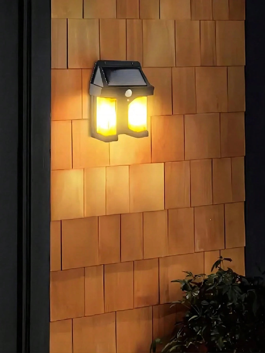 1Pc Outdoor Solar Induction Tungsten Light, IP65 Waterproof Garden Light, Dusk to Dawn Outdoor Lighting, Black Warm Light Garden Landscape Light, Villa Garden Exterior Wall Front Porch Road Garage Garden Security Light Waterproof Courtyard Wall Light