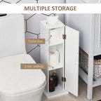Bathroom Cabinet, Storage Cabinet,Small Toilet Paper Cabinet, Bathroom Corner Cabinet with Doors and Shelves, White