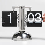 Digital down Clock Retro Minimalist Single Foot Mechanical Auto Clock Desk Clock for Home Livingroom Desk Clock