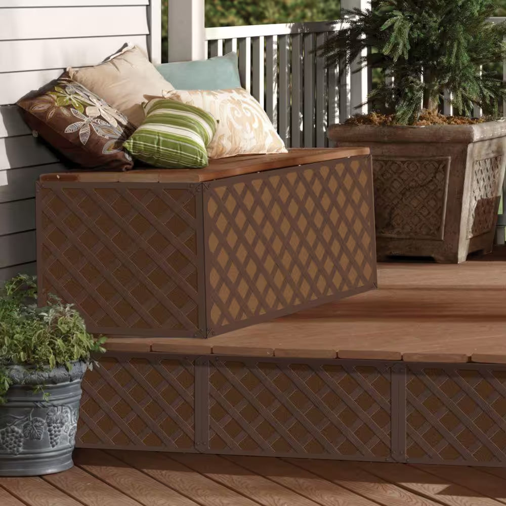 4 Ft. X 8 Ft. Brazilian Walnut Privacy Diamond Vinyl Lattice Panel - Solid Border