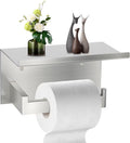 - Wall Mounted Toilet Paper Holder with Shelf Brushed Nickel