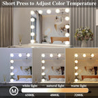 Vanity Mirror with Lights,Lighted Makeup Mirror with Lights and Magnification Mirror Tabletop Mirror or Wall Mounted Mirror (White)