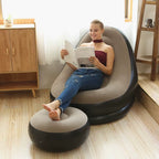 Inflatable Lounge Chair Outdoor Sofa with Footstool Plush Sofa
