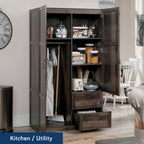 Select Wardrobe Armoire, Reclaimed Pine Finish