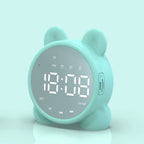 Bluetooth Mirror Table Clock Kids Alarm Clock Cute Cat Digital Alarm Clock for Kids Bedside Clock Children'S Sleep Led Clocks