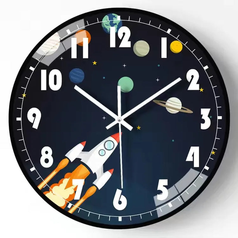 Wall Clock Home Decor Circular Clock Mirror Interstellar Universe Clock Simple Art Bedroom Wall Children'S Room Mute Clock