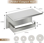 - Wall Mounted Toilet Paper Holder with Shelf Brushed Nickel