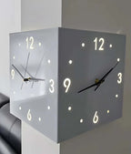 Corner Modern Wall Clock, Stylish Double-Sided Luminous Wall Clock, Sensor Luminous Corner Wall Clock, Mute Wall Clock