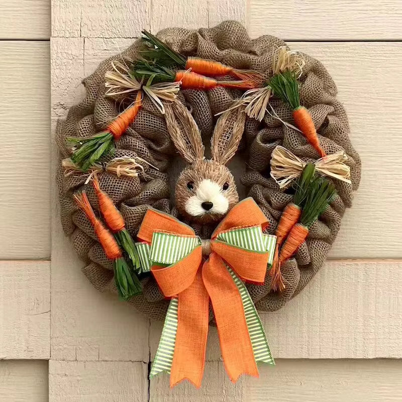 45Cm Colorful Easter Eggs Decor Wreaths for Front Door Pastel Easter Egg Mini Spring Easter Wreath Easter Window Decor Wreath
